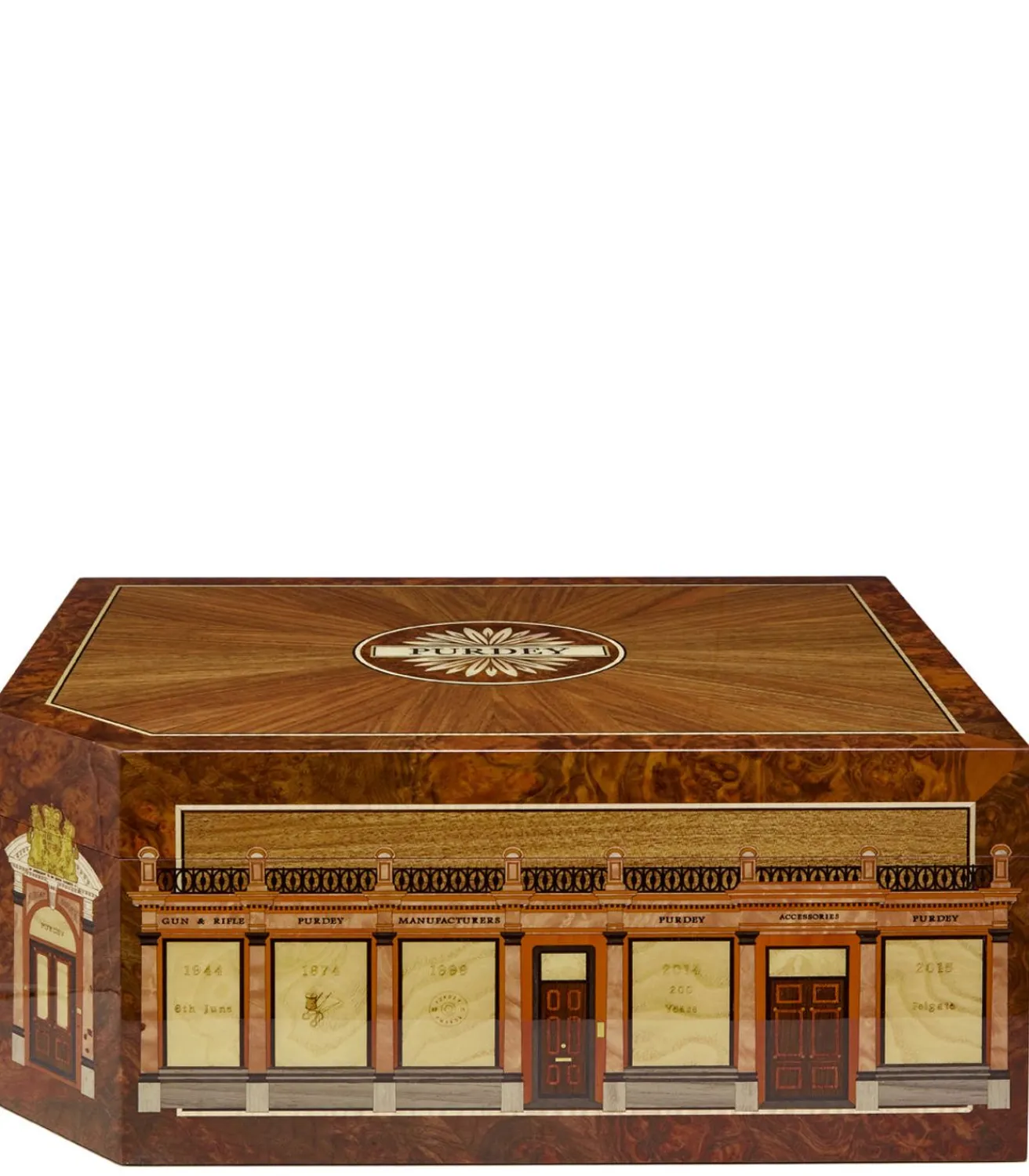 Audley House Marquetry Humidor In Natural*Purdey Store