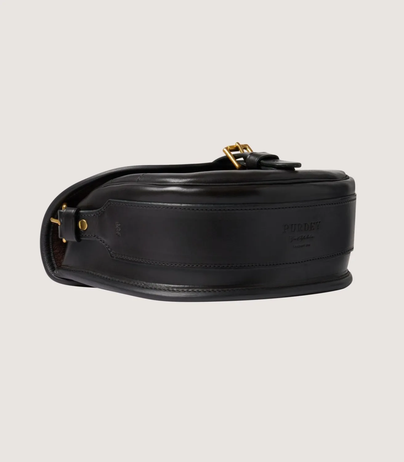 Bridle Leather Cartridge Bag In Dark Brown.*Purdey Outlet