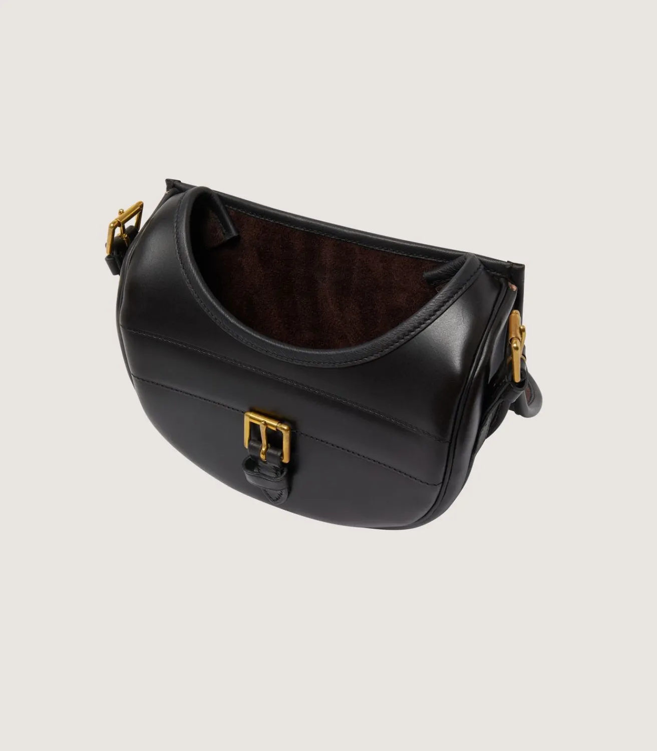 Bridle Leather Cartridge Bag In Dark Brown.*Purdey Outlet