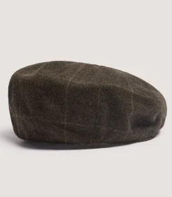 Dalby Check Loden Bakerboy Cap In Forest Green*Purdey Fashion