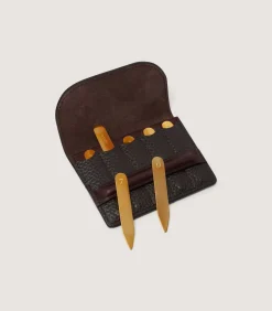 Featherburst Wallet Position Finder In Dark Brown*Purdey New