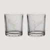 Fighting Pheasants Pair Of Crystal Tumblers*Purdey Clearance