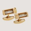 Gold Cartridge Cufflinks With Diamonds In Silver*Purdey Outlet
