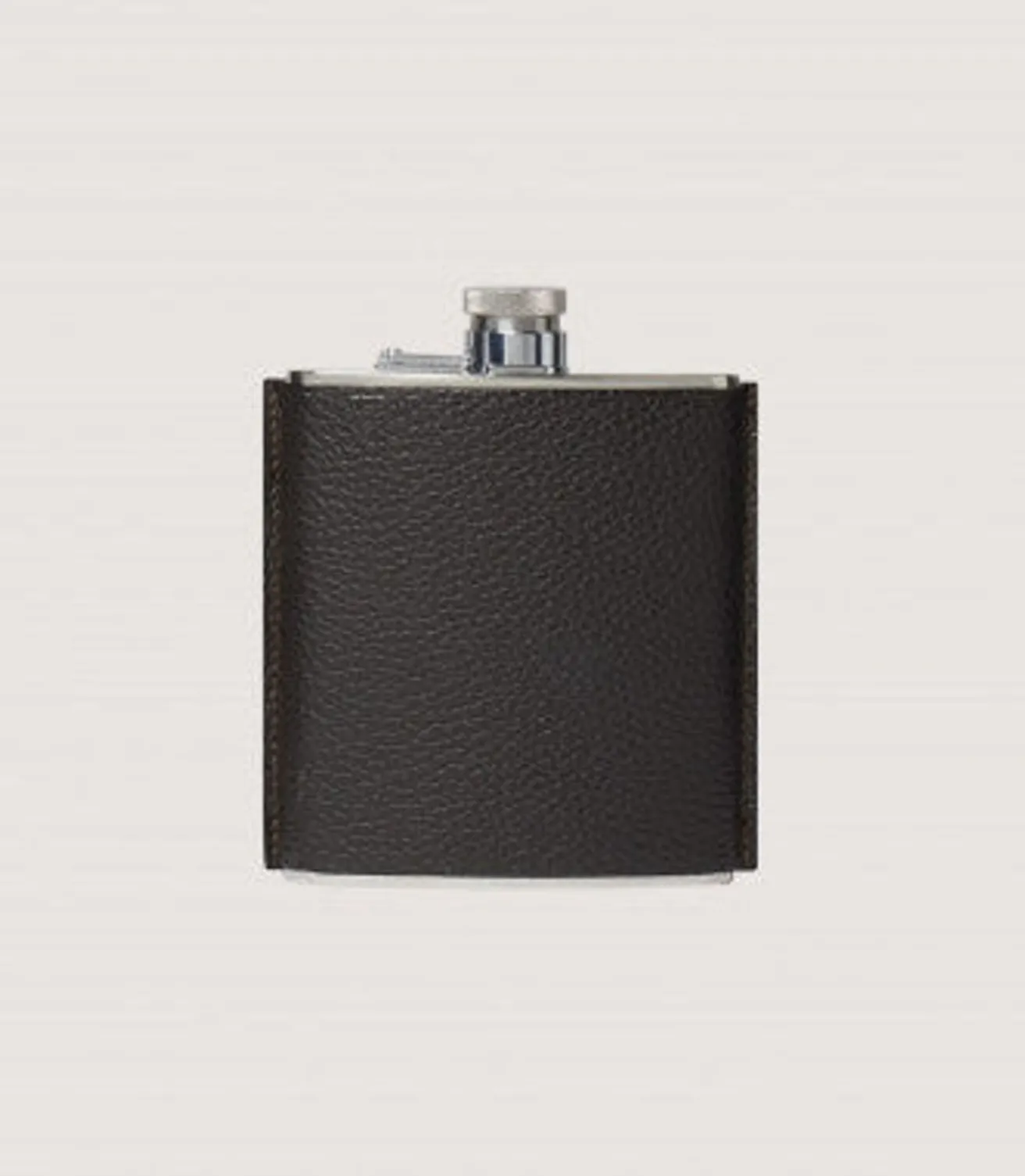 Grainy Leather Hip Flask In Dark Brown*Purdey Clearance