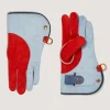 Long Falconry Glove With Pocket - Sky & Orange In Sky Blue*Purdey Hot