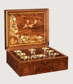 Marquetry Box With Silver Cups In Natural*Purdey Best