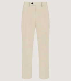Men'S Brushed Cotton Twill Flat Front Trousers In Stone*Purdey Store