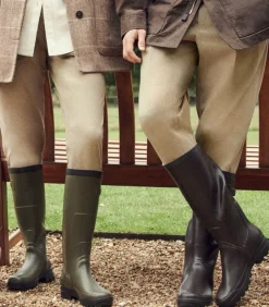 Men'S Brushed Cotton Twill Flat Front Trousers In Khaki*Purdey Clearance