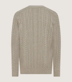 Men'S Cashmere Cable And Rib V Neck Cardigan In Drab*Purdey Online