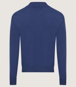 Men'S Cashmere Duke Polo In Canvas Blue*Purdey Fashion