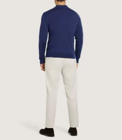 Men'S Cashmere Duke Polo In Canvas Blue*Purdey Fashion