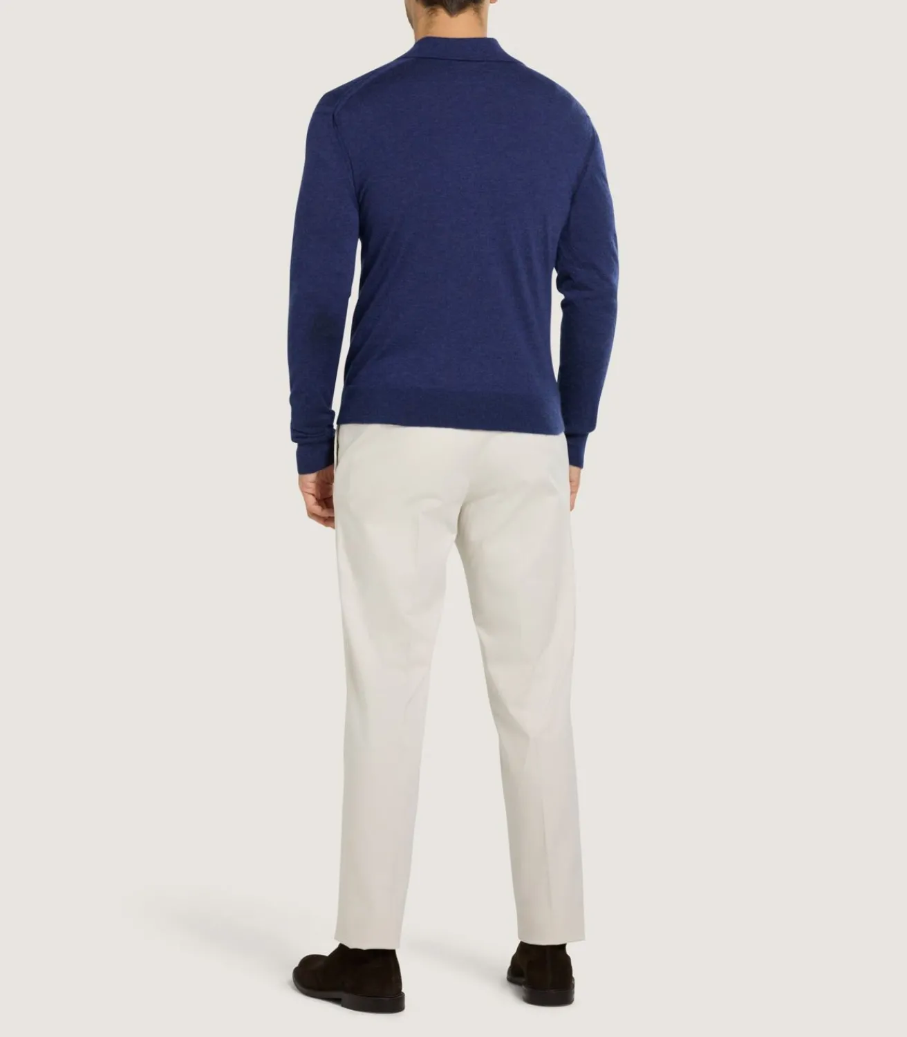 Men'S Cashmere Duke Polo In Canvas Blue*Purdey Fashion