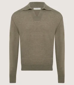 Men'S Cashmere Duke Polo In Taupe*Purdey Shop