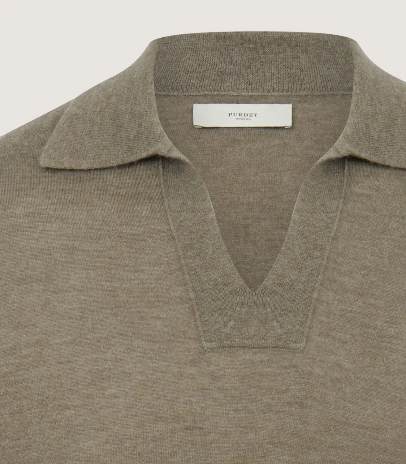 Men'S Cashmere Duke Polo In Taupe*Purdey Shop