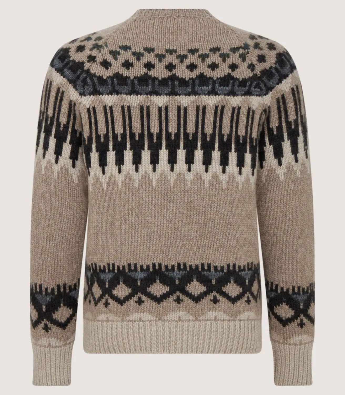 Men'S Cashmere Fairisle Falcon Crew Neck Sweater*Purdey Best Sale