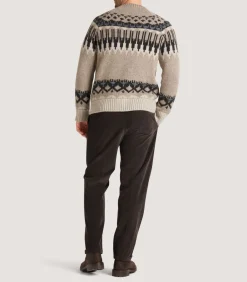 Men'S Cashmere Fairisle Falcon Crew Neck Sweater*Purdey Best Sale