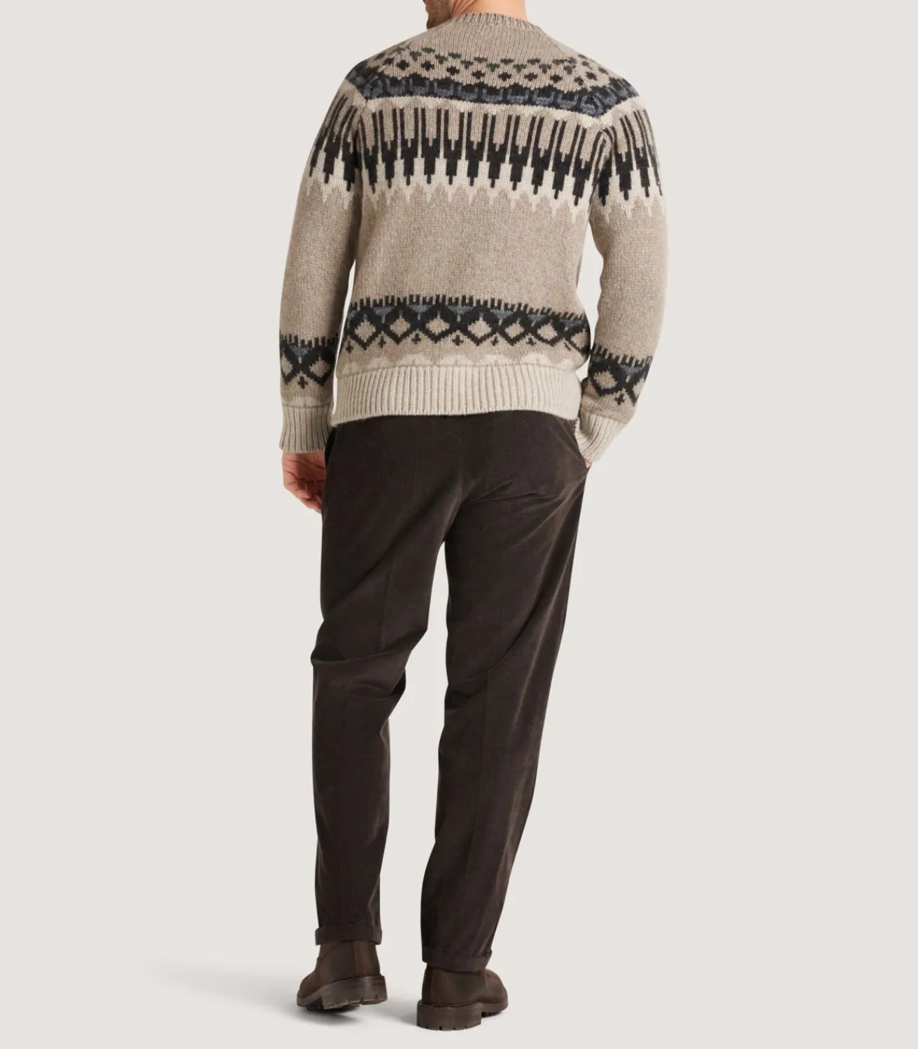 Men'S Cashmere Fairisle Falcon Crew Neck Sweater*Purdey Best Sale