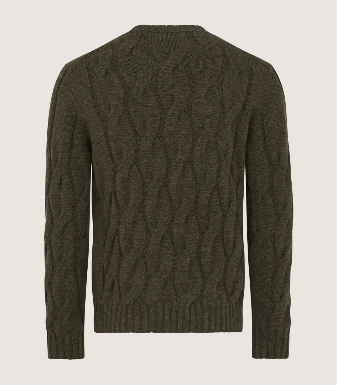 Men'S Cashmere Loch Cable Crew Neck Sweater In Loden*Purdey Shop