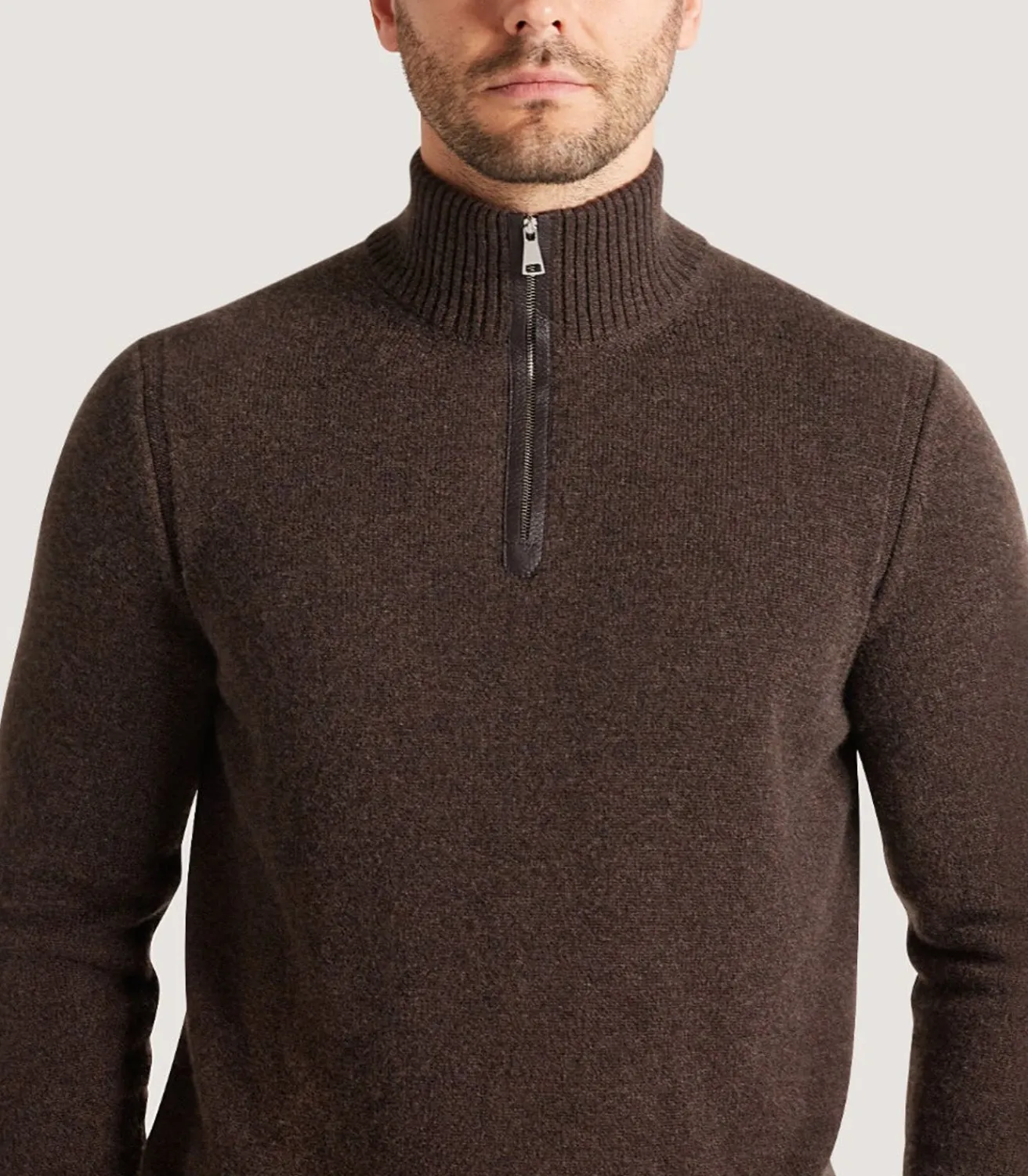 Men'S Cashmere Quarter Zip Sweater*Purdey Flash Sale