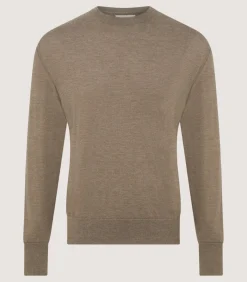 Men'S Cashmere Seamless Crew Neck In Taupe*Purdey Clearance