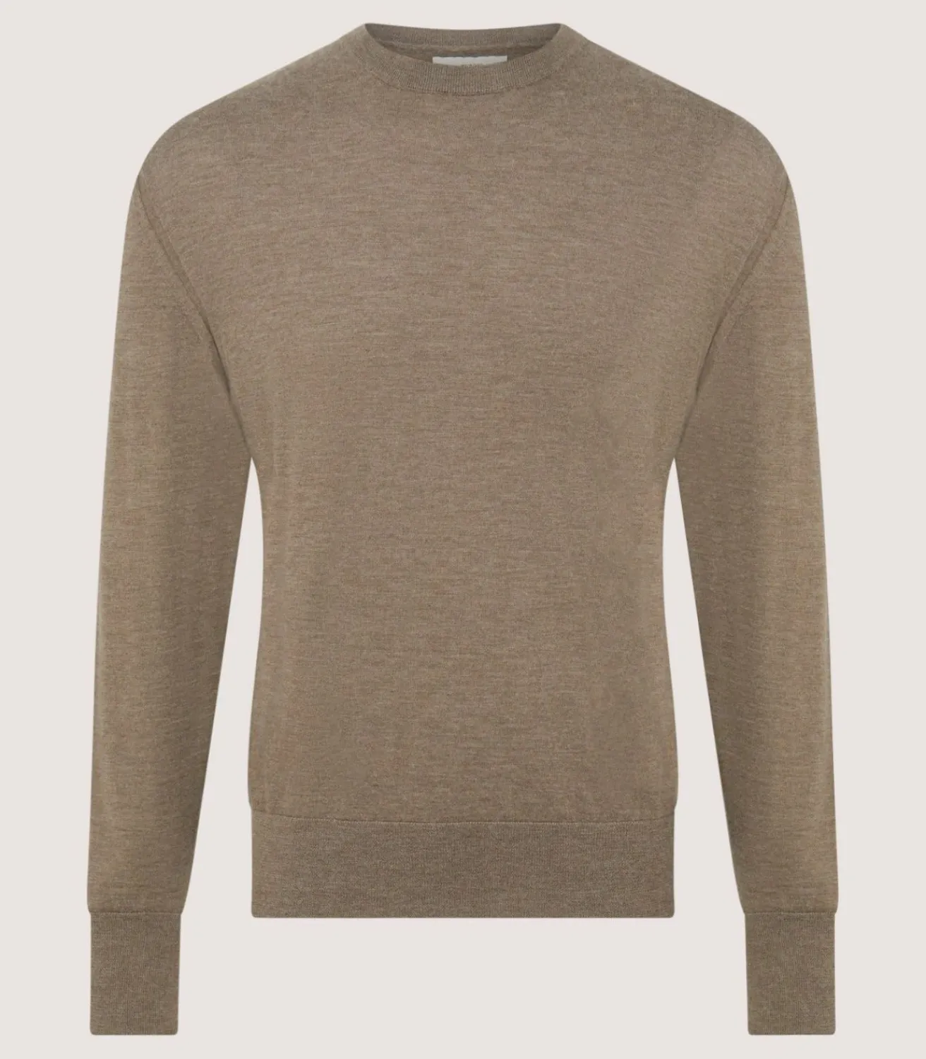 Men'S Cashmere Seamless Crew Neck In Taupe*Purdey Clearance