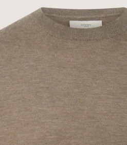 Men'S Cashmere Seamless Crew Neck In Taupe*Purdey Clearance