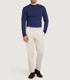 Men'S Cashmere Seamless Crew Neck In Canvas Blue*Purdey Sale