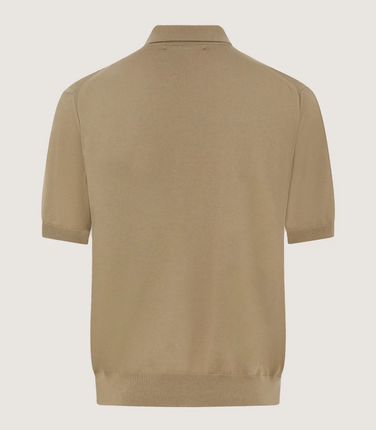 Men'S Cotton Cashmere Fine Gauge Short Sleeve Polo In Twine*Purdey Clearance