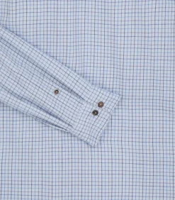 Men'S Cotton Cashmere Sporting Shirt In Loch Blue*Purdey Best Sale