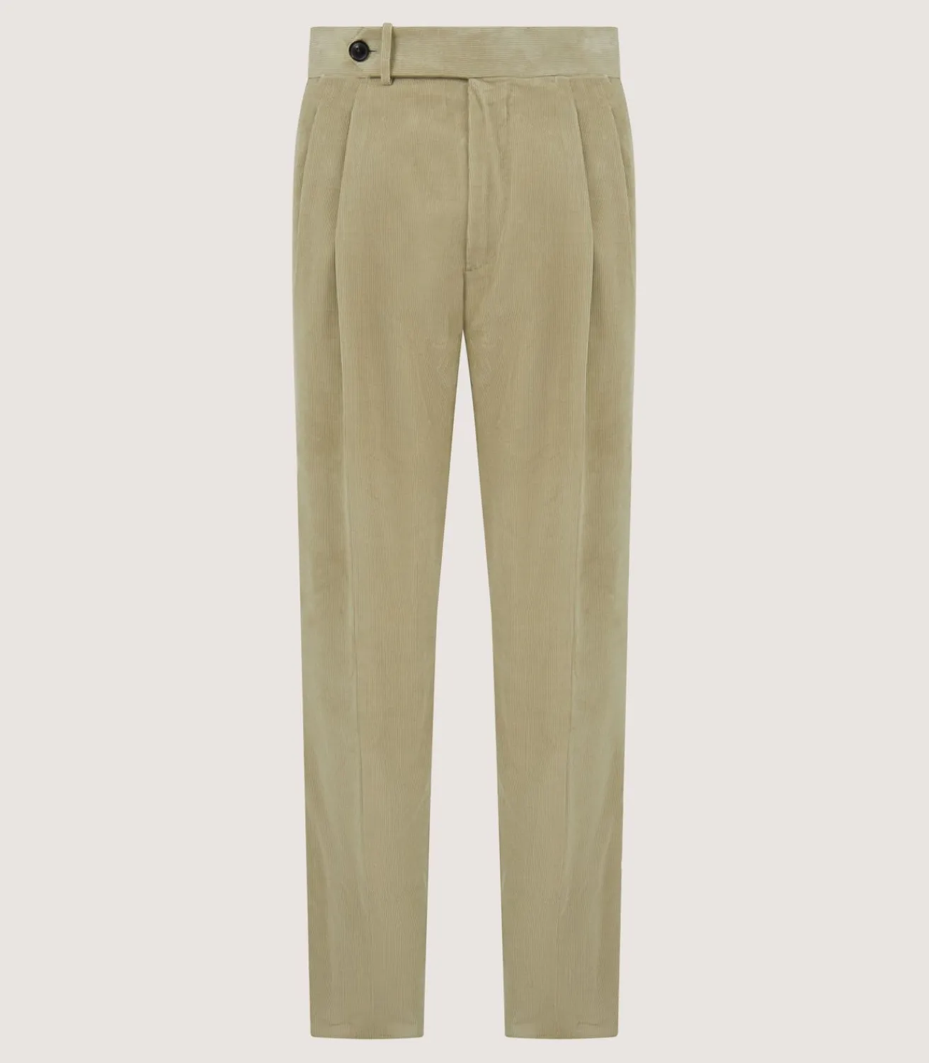Men'S Cotton Corduroy Side Buckle Trouser In Pale Stone*Purdey Clearance