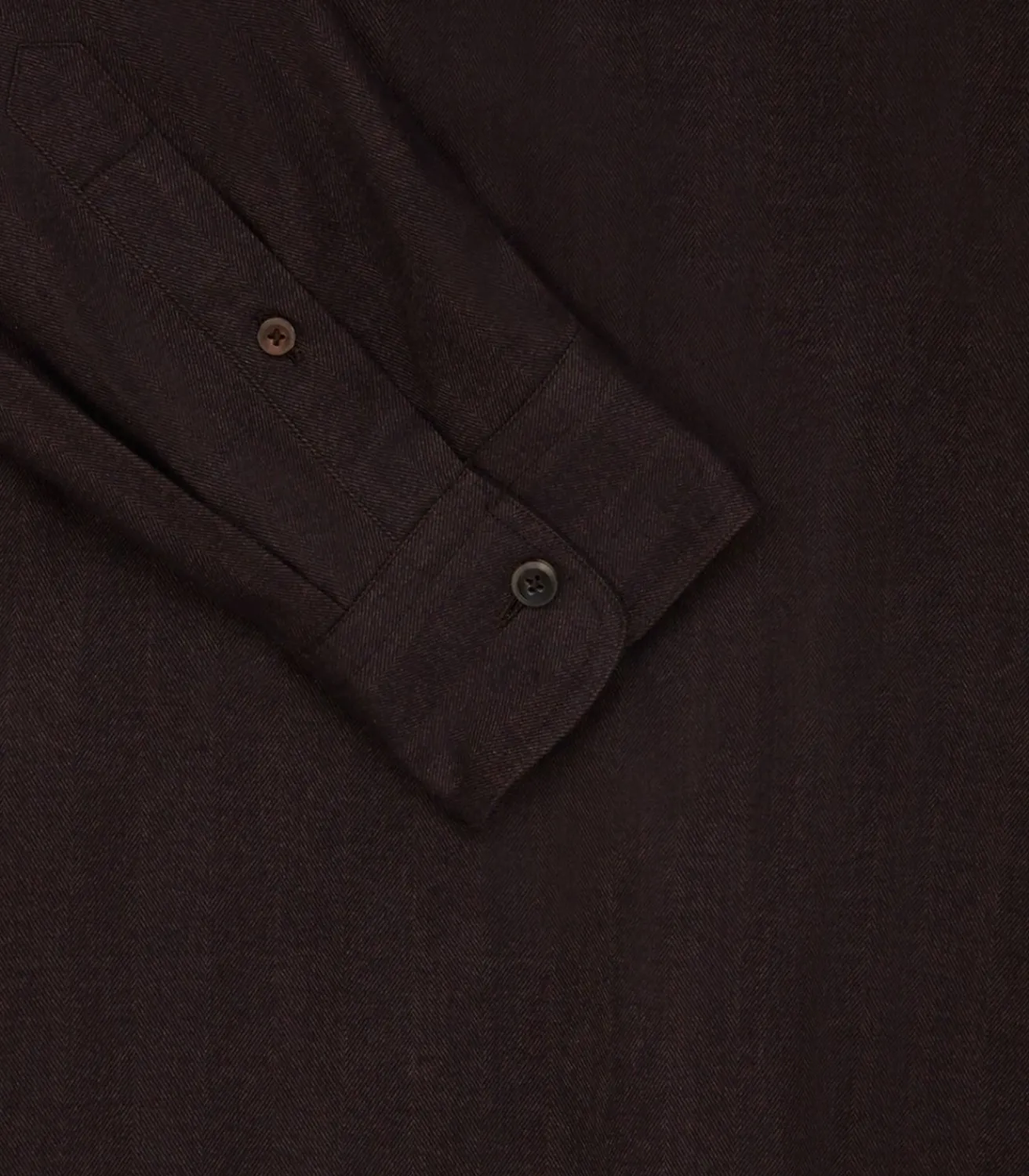 Men'S Herringbone Double Pocket Shirt In Walnut*Purdey New