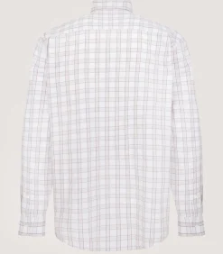 Men'S Light Cotton Check Button Down Shirt In Taupe*Purdey Best