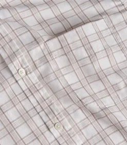 Men'S Light Cotton Check Button Down Shirt In Taupe*Purdey Best