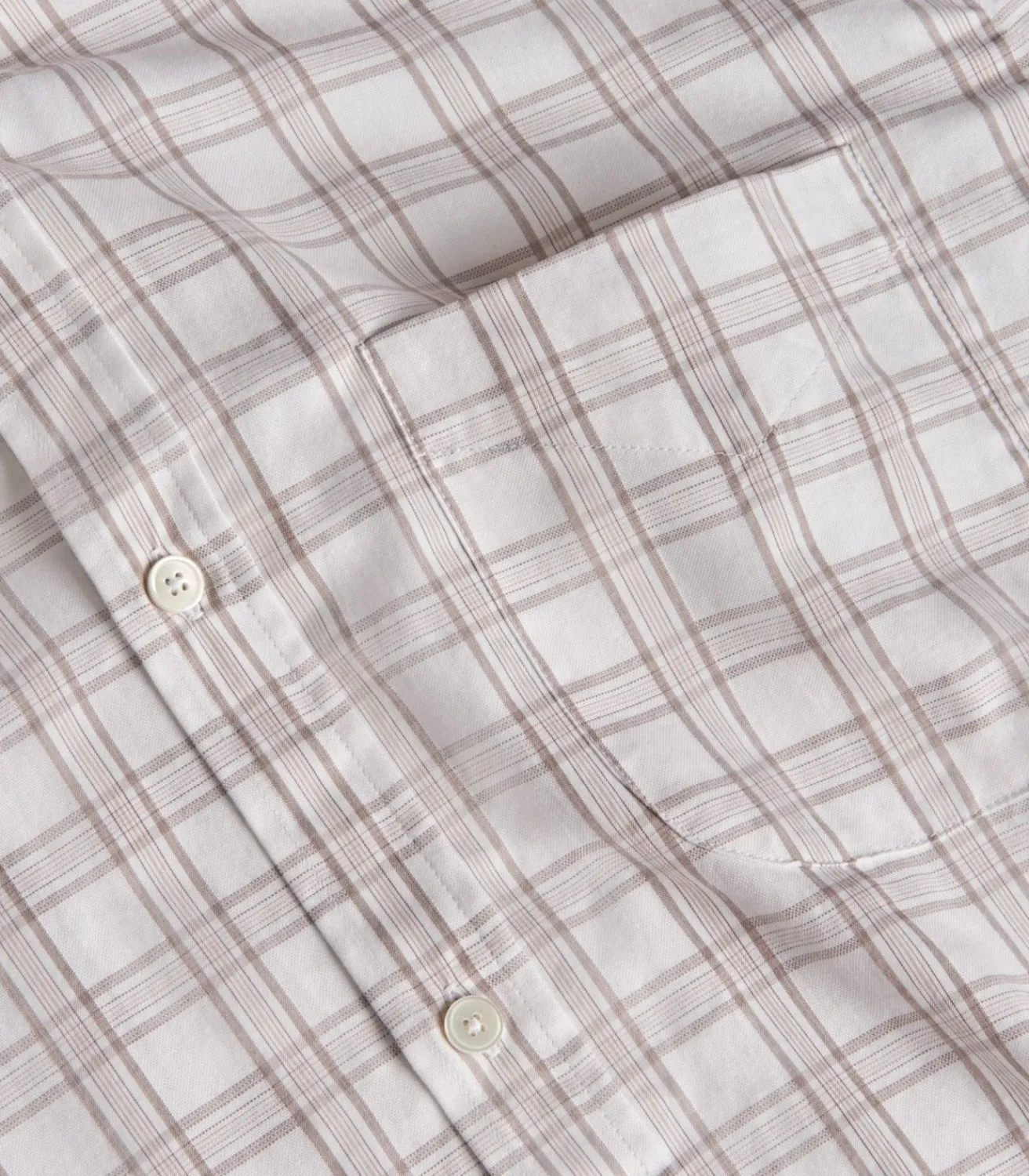Men'S Light Cotton Check Button Down Shirt In Taupe*Purdey Best