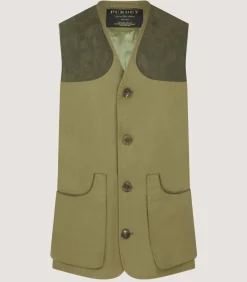 Men'S Lightweight Cotton Sporting Vest In Green*Purdey New