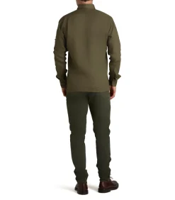 Men'S Linen Selous Safari Shirt In Forest Green*Purdey Cheap