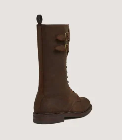 Men'S Rough Out Nubuck Twin Strap Boot With Ridgeway Sole In Dark Brow*Purdey Cheap