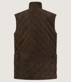 Men'S Suede Padded Gilet In Walnut*Purdey Flash Sale