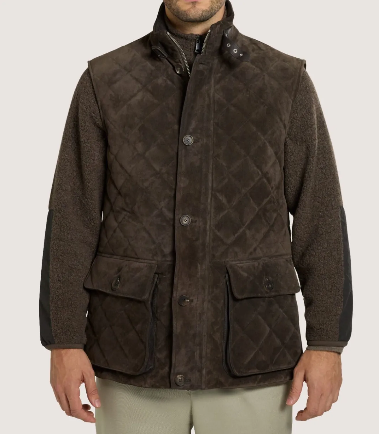 Men'S Suede Padded Gilet In Walnut*Purdey Flash Sale
