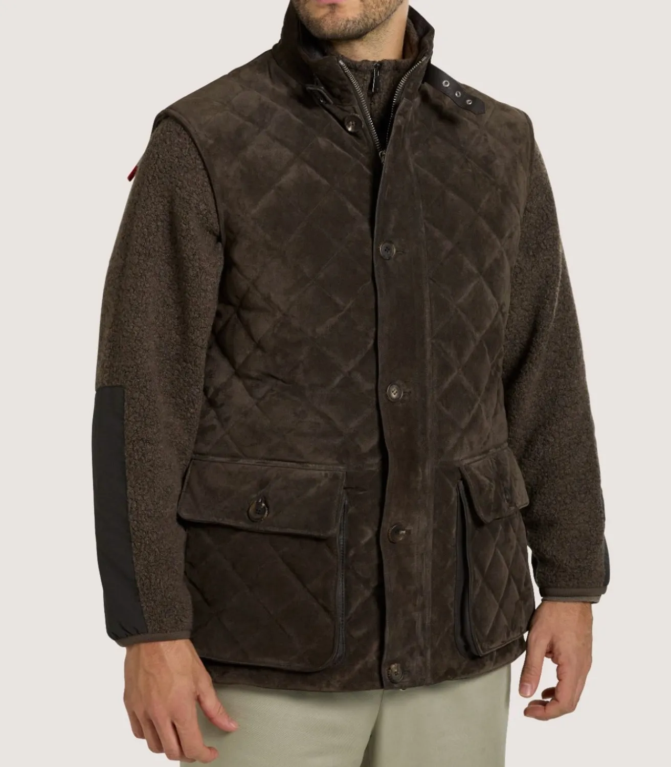 Men'S Suede Padded Gilet In Walnut*Purdey Flash Sale