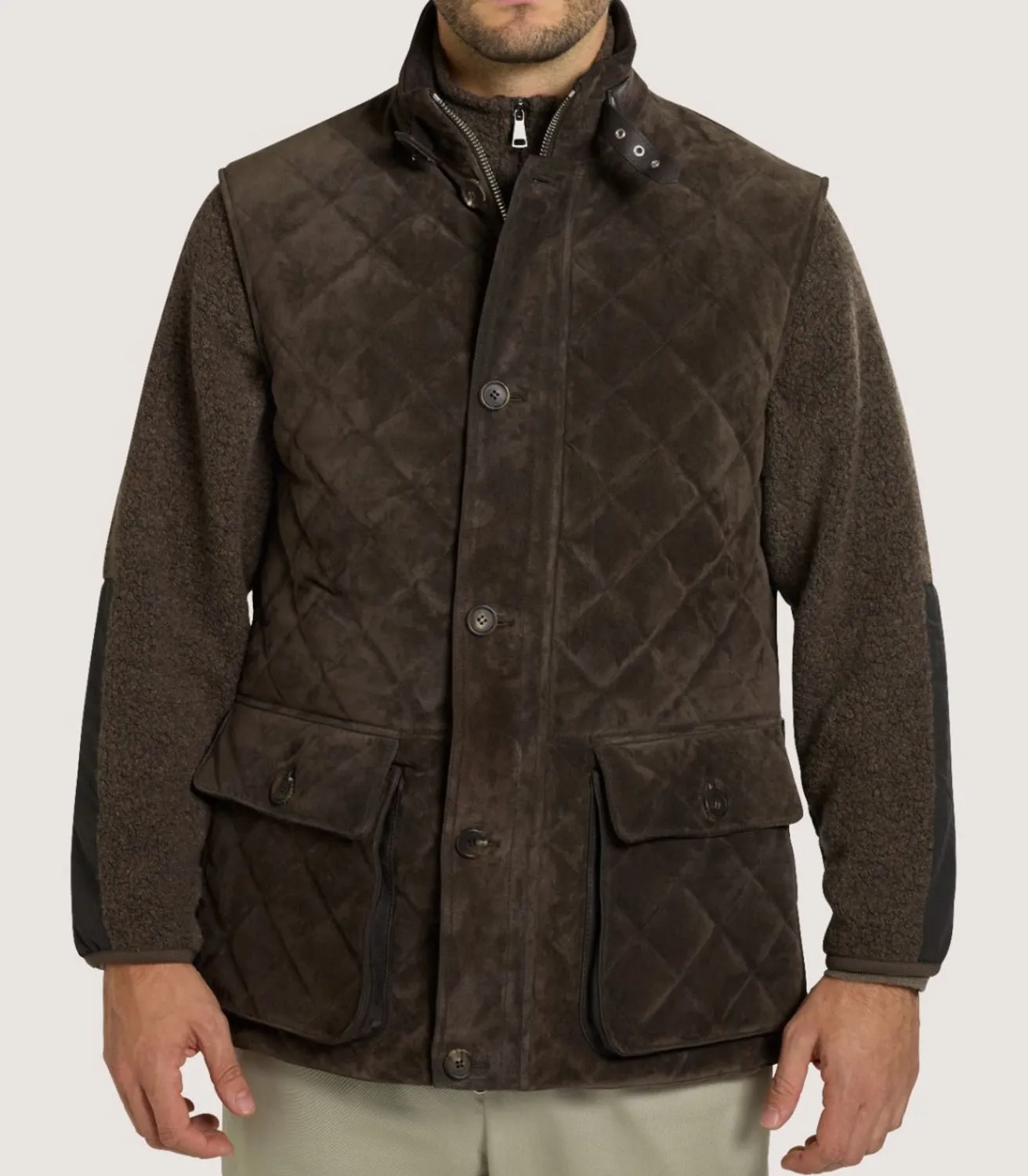 Men'S Suede Padded Gilet In Walnut*Purdey Flash Sale