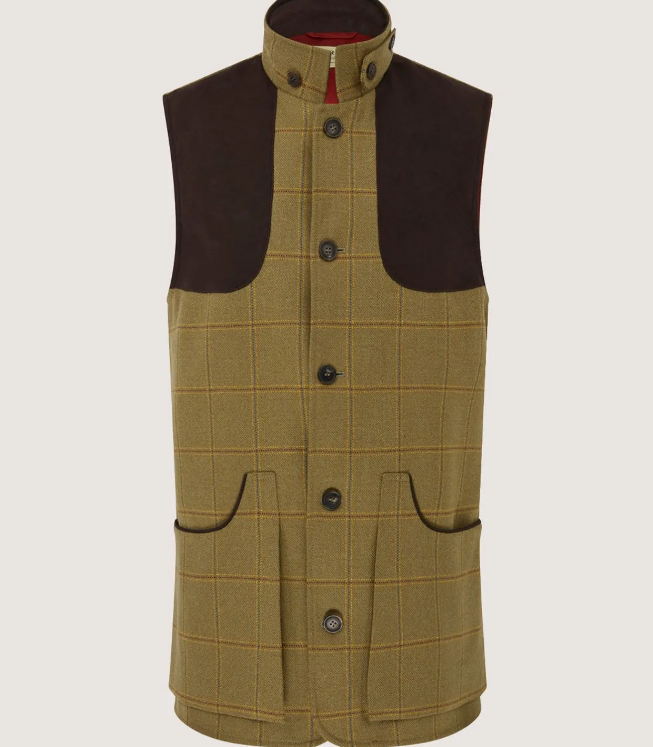 Men'S Technical Tweed High Collar Sporting Vest In Berkshire*Purdey Sale