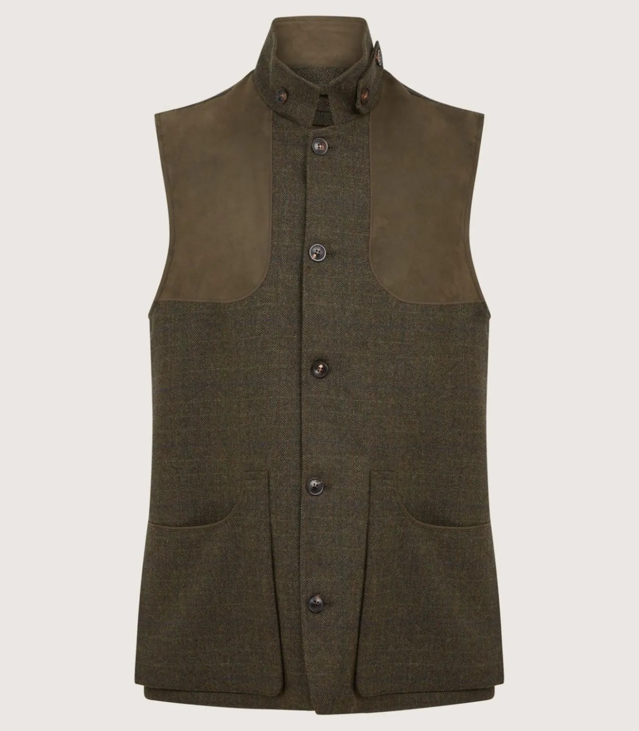 Men'S Technical Tweed High Collar Sporting Vest In Strathbeg*Purdey Online