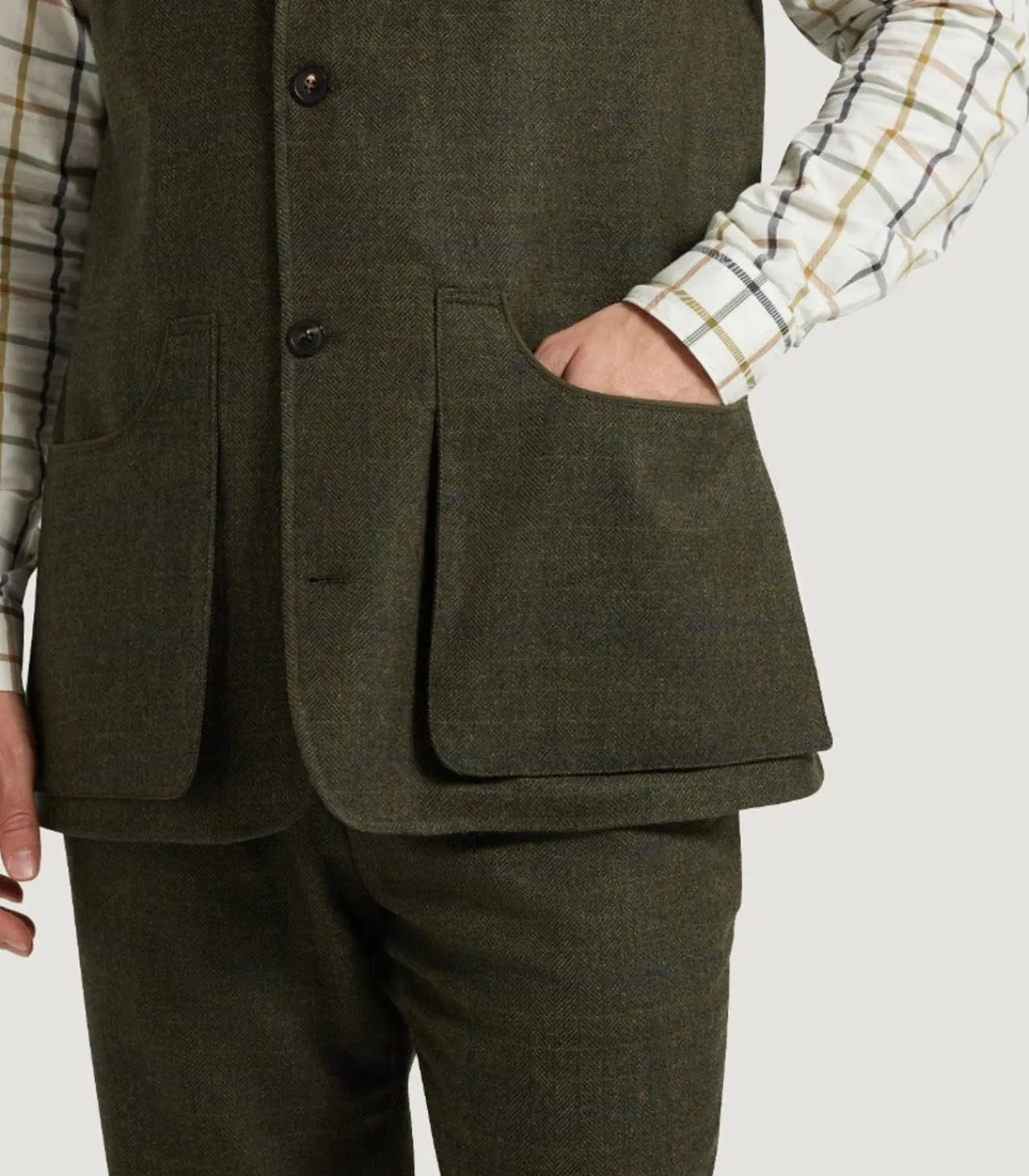 Men'S Technical Tweed High Collar Sporting Vest In Strathbeg*Purdey Online