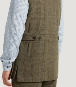 Men'S Tweed High Collar Sporting Vest In Morlich*Purdey Best