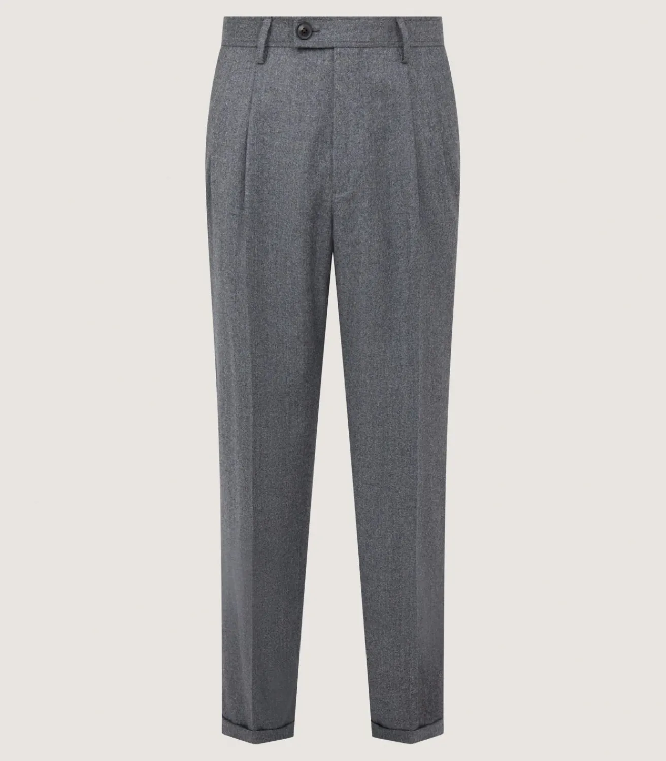 Men'S Two Pleat Trouser In Flannel Grey*Purdey Store