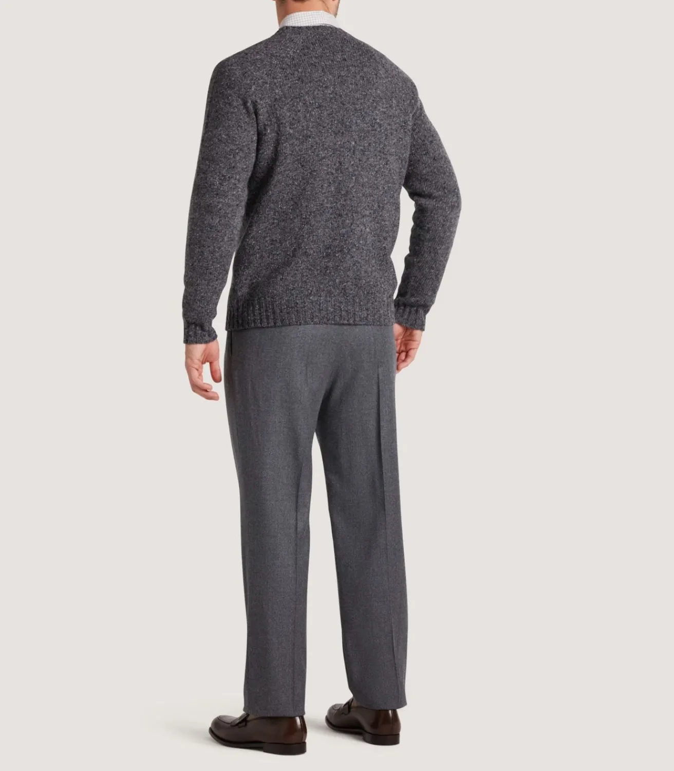 Men'S Two Pleat Trouser In Flannel Grey*Purdey Store