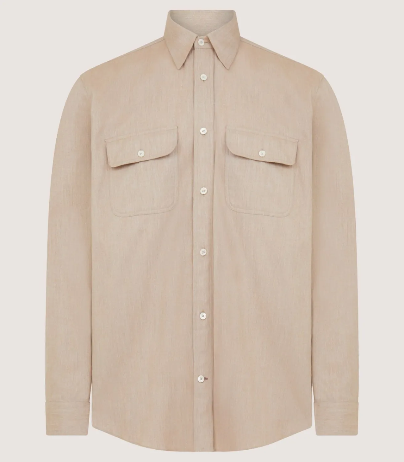 Men'S Wide Herringbone Double Pocket Shirt*Purdey Shop