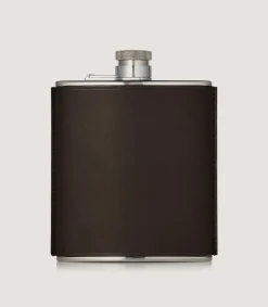 6Oz Leather Flask In Dark Brown*Purdey New
