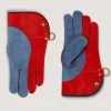 Short Falconry Glove Double Thickness - Orange & Slate In Orange*Purdey Store